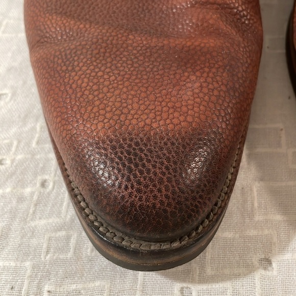 JP/David Chocolate Cap Semi Point Toe Cognac Pebble Leather Structured Lace Up main image 13